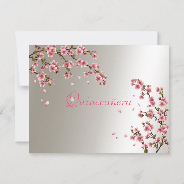 Quinceanera, Sweet Sixteen Invitation Sakura (Front)