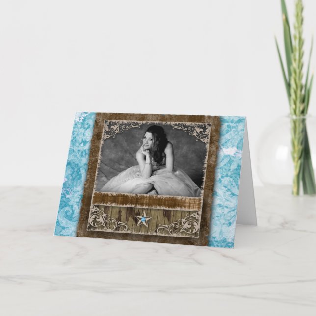 Quinceanera Sweet Sixteen Photo Invite Star (Front)