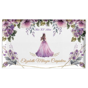 Quinceañera Table Card Holder Lilac, Purple