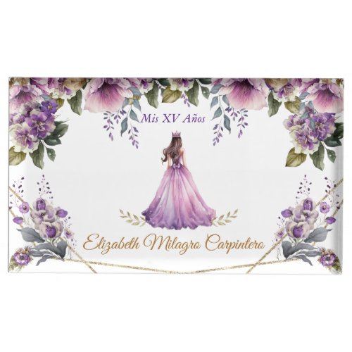 Quinceaera Table Card Holder Lilac Purple