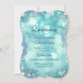 Quinceanera Teal Blue Ocean Sky Birthday Party Invitation (Front)