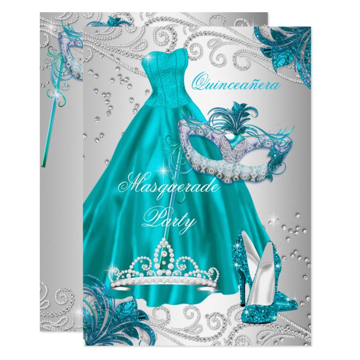 teal and silver dress