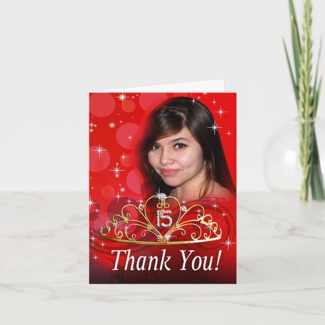 Quinceañera Thank You ask me to add your photo Card (Front)
