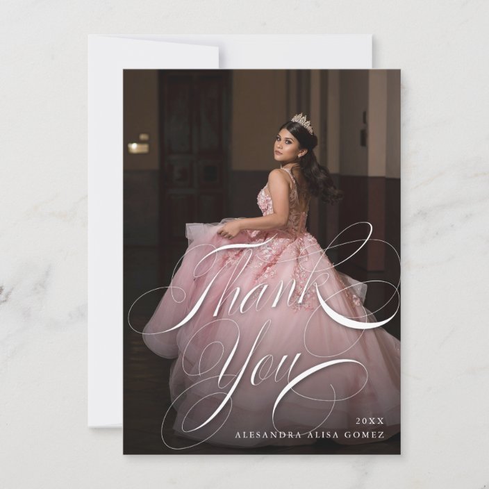 Quinceanera Thank You Photo Card Zazzle