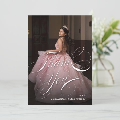 Quinceanera Thank You Photo Card Zazzle