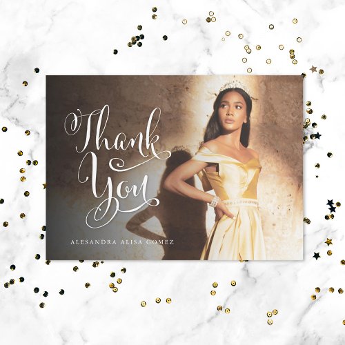 Quinceanera Thank You Photo Card
