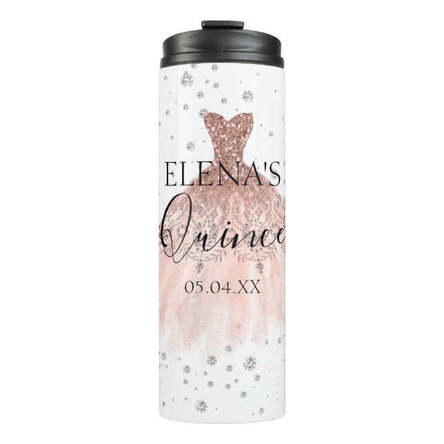 Quinceañera Thermal Tumbler Favor Personalized  (Front)