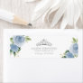 Quinceanera Tiara Silver Blue Floral Label