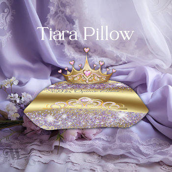Quinceañera Traditional Tiara Crown Pillow by JustCards at Zazzle