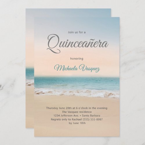 Quinceaera Tropical Beach Party  Invitation