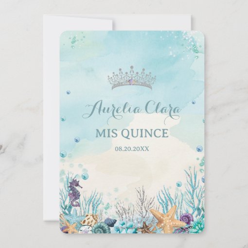 Quinceañera Under the Sea Beach Shells Corals Invitation | Zazzle