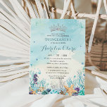 Quinceañera Under the Sea Beach Shells Corals Invitation<br><div class="desc">Personalize this lovely quinceañera invitation with own wording easily and quickly,  simply press the customize it button to further re-arrange and format the style and placement of the text.  Matching items available in store!  (c) The Happy Cat Studio</div>