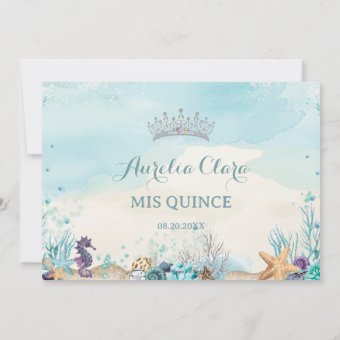 Quinceañera Under the Sea Beach Shells Photo Invitation | Zazzle