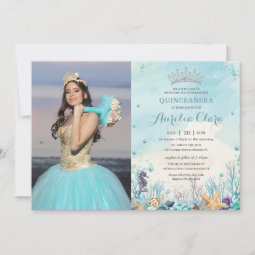Quinceañera Under the Sea Beach Shells Photo Invitation | Zazzle