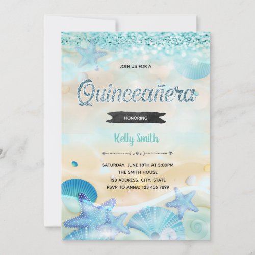 Quinceanera  under the sea invitation