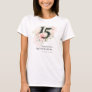 Quinceanera Watercolor Pink Floral 15th Birthday T-Shirt