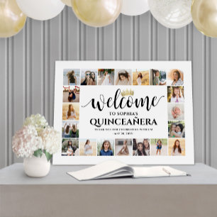 Quinceañera Welcome 20 Photo Collage 15th Birthday Foam Board
