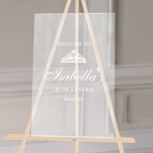Quinceanera Welcome Frosted Acrylic Sign