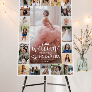 Quinceañera Welcome Photo Collage 15th Birthday Foam Board