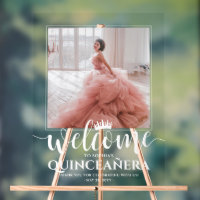 Quinceañera Welcome & Thank You Chic Modern Photo