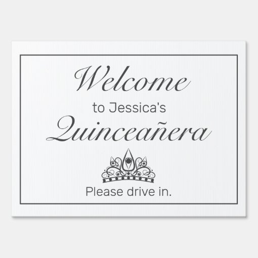 Quinceanera Tiara Outdoors Yard Sign Zazzle