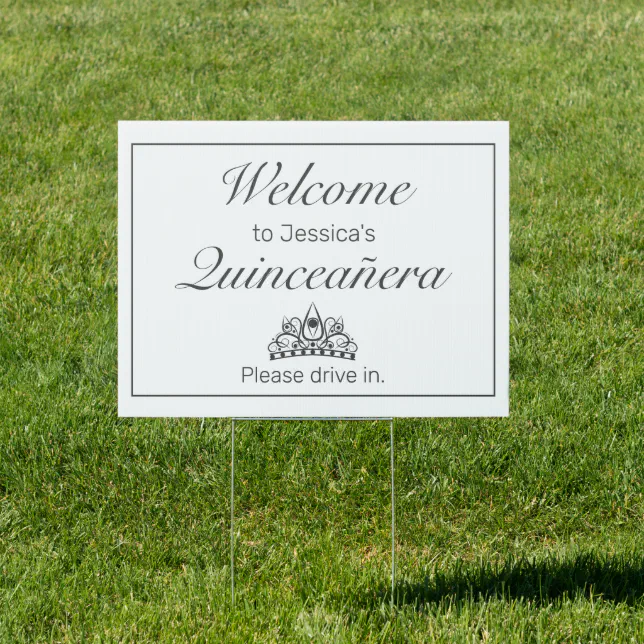 Quinceanera Tiara Outdoors Yard Sign Zazzle
