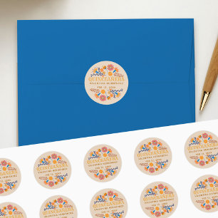 Quinceanera Western Mexican Fiesta Party Classic Round Sticker
