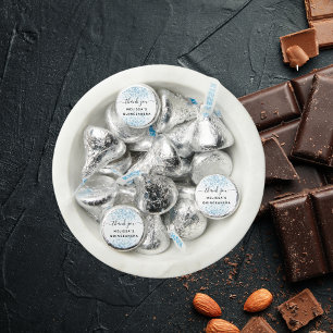 Quinceanera white baby blue glitter dust thank you hershey®'s kisses®