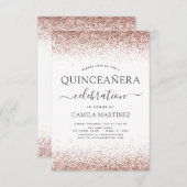 Quinceanera White Rose Gold Blush Pink Invitation (Front/Back)