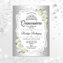 Quinceanera - White Silver Invitation