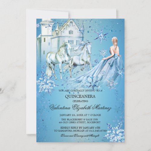 Quinceanera Winter Wonderland Princess Invitation