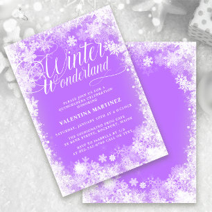 Quinceanera Winter Wonderland Snowflake Invitation