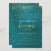 Quinceañera , Written in the Stars, DIY Teal Invitation (Front/Back)