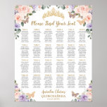 Quinceañera XV Purple Lilac Blush Floral Seating Poster<br><div class="desc">Personalize this beautiful seating chart sign easily and quickly. Simply click the "Edit Using Design Tools" button to modify the text, wording, font style, font size, and font color. You can add or remove text, and move or remove images. You can also add or reduce the number of tables. The...</div>