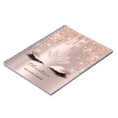 Quinceañeras 16th  Lashes Pink Spark Lotus Notebook (Left Side)