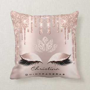 Quinceañeras Sweet 16th 15th Bridal Rose Princess Throw Pillow