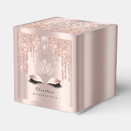 Quincea&#241;eras Sweet 16th Bridal Rose Gold Spark Favor Boxes