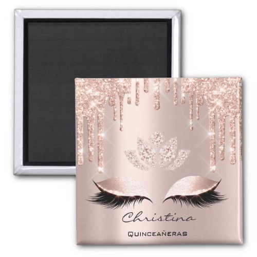 Quinceaeras Sweet 16th Bridal Shower Lotus Lashes Magnet