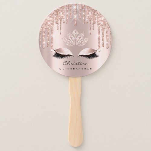 Quinceaeras Sweet 16th Bridal Shower Rose Girly Hand Fan