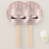 Quinceañeras Sweet 16th Bridal Shower Rose Sparkly Hand Fan (Front and Back)