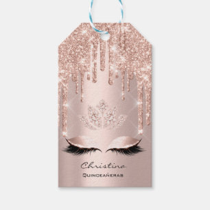 Quinceañeras Sweet 16th Rose Bridal Sparkly Diamod Gift Tags