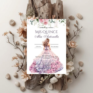 Quincenera Invitation in Spanish BohoFloral