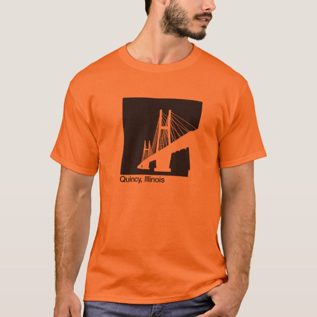 Quincy, Illinois Bayview Bridge T-Shirt (Front)