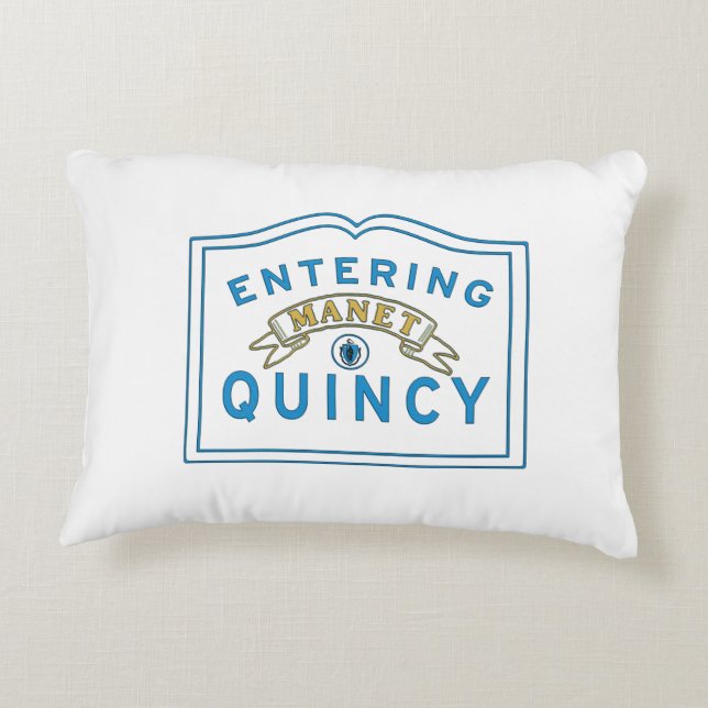 Quincy MA motto Accent Pillow (Back)