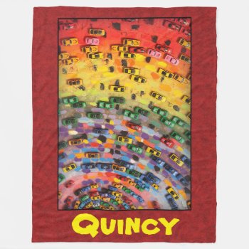 Quincy - Red Fleece Blanket by RMJJournals at Zazzle