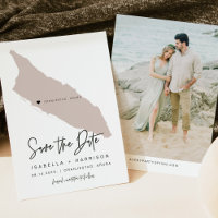 Quinn Blush Pink Aruba Map Photo Save the Date