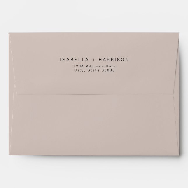 QUINN Blush Pink Wedding Invitation Envelope (Back (Top Flap))