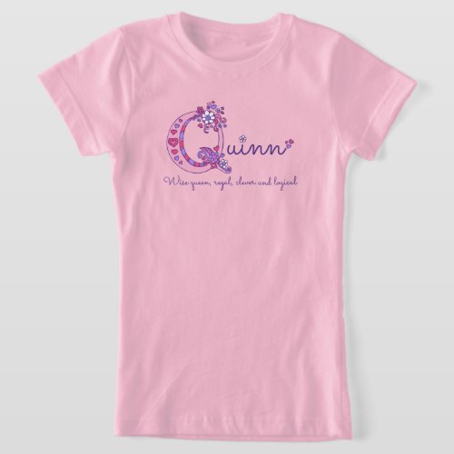 Quinn girls name  meaning Q monogram shirt