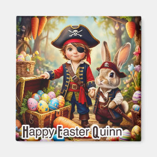 QUINN ~ HAPPY EASTER ~ Pirate Boy Bunny Eggs~ Magnet