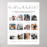 Pink Gingham How Old Were Mom and Dad Photo Game Poster